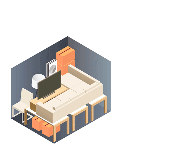 15,5 Kubikmeter Lagercontainer Beispiel-Befüllung