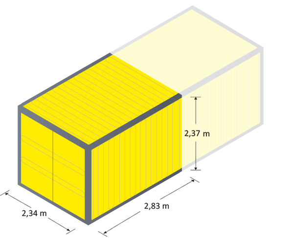 15,5 Kubikmeter Außenansicht & Maße
