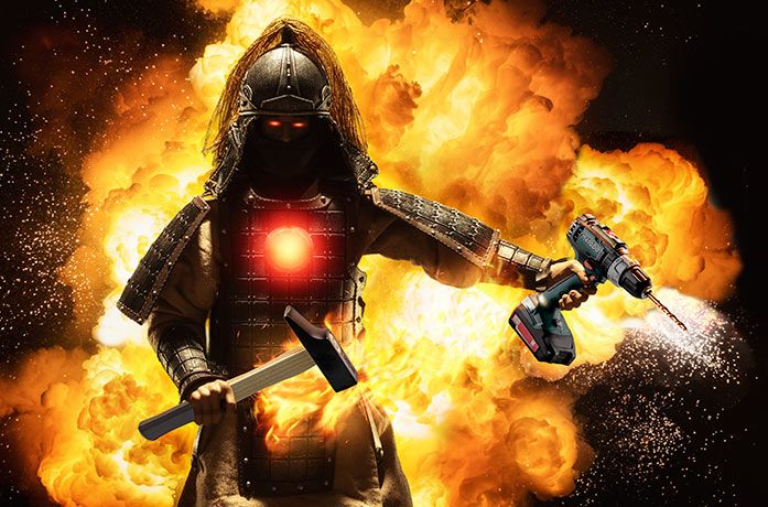 Samurai als Tischler